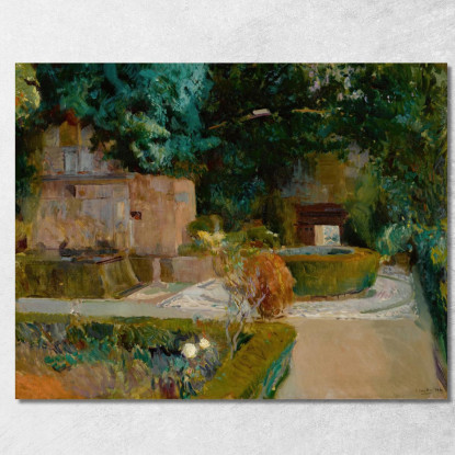 Giardino Dell'Adarves Alhambra Granada  Joaquín Sorolla jsr46 quadro stampato su tela