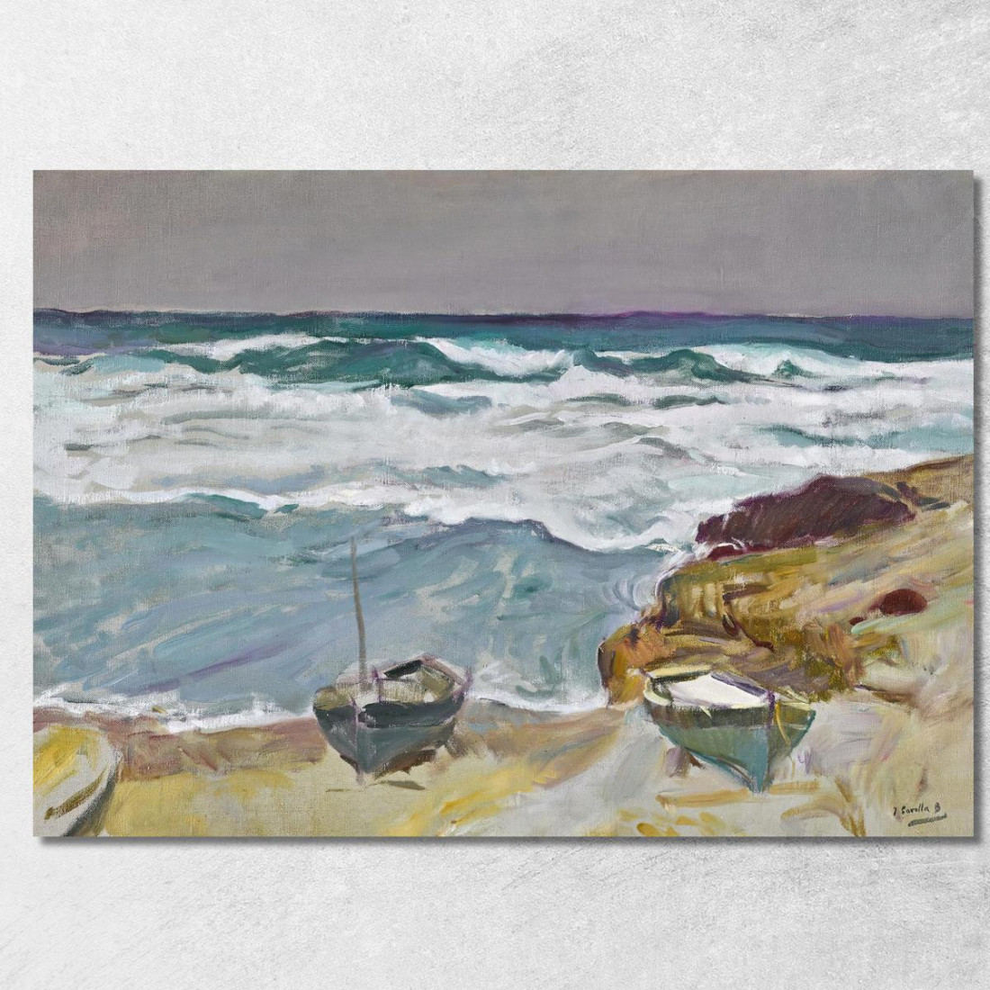 La Caleta Malaga Spiaggia La Caleta Malaga Joaquín Sorolla jsr50 quadro stampato su tela