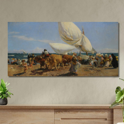 Il Ritorno Della Pesca Joaquín Sorolla jsr54 quadro stampato su tela