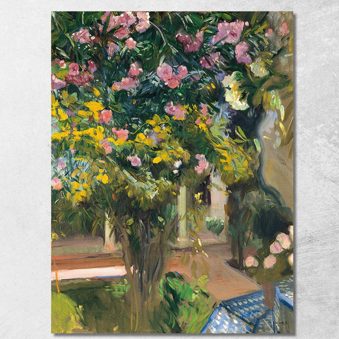 Oleandri Il Cortile Della Casa Dell'Artista Joaquín Sorolla jsr72 quadro stampato su tela Oleandri Il Cortile Della Casa Dell'Artista Joaquín Sorolla jsr72 quadro stampato su tela