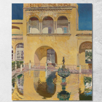 Palazzo Di Carlo V Alcazar Di Siviglia Joaquín Sorolla jsr74 quadro stampato su tela