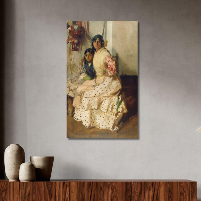 Pepilla La Zingara E Sua Figlia Joaquín Sorolla jsr75 quadro stampato su tela