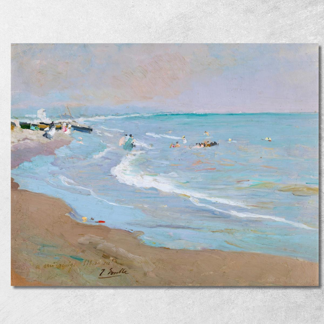 Spiaggia Di Valenza 2 Joaquín Sorolla jsr77 quadro stampato su tela