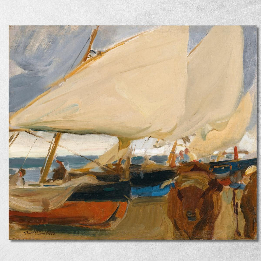 Spiaggia Di Valencia Joaquín Sorolla jsr78 quadro stampato su tela