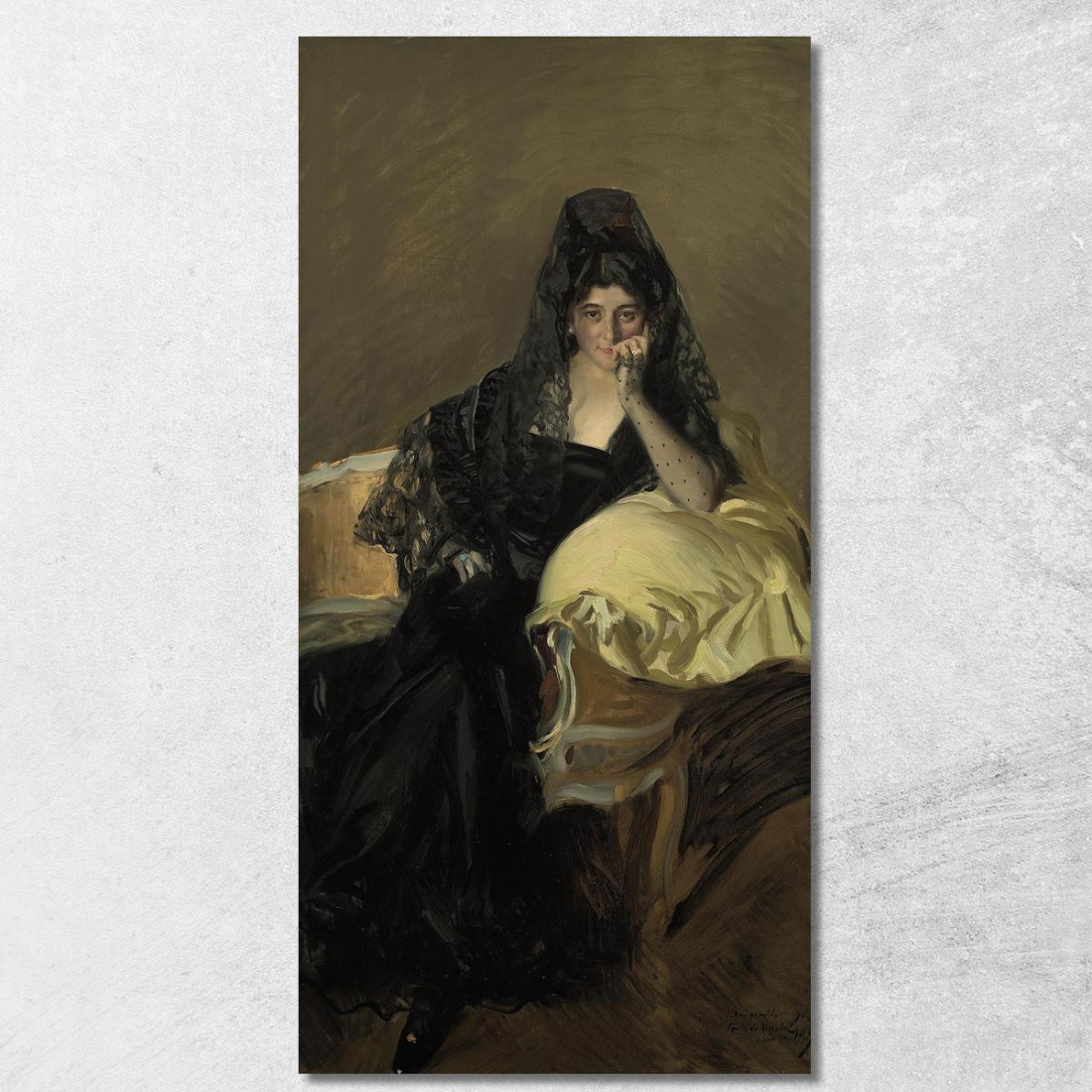 Ritratto Della Señora De Urcola Che Indossa Una Mantiglia Nera Joaquín Sorolla jsr86 quadro stampato su tela Ritratto Della Señora De Urcola Che Indossa Una Mantiglia Nera Joaquín Sorolla jsr86 quadro stampato su tela