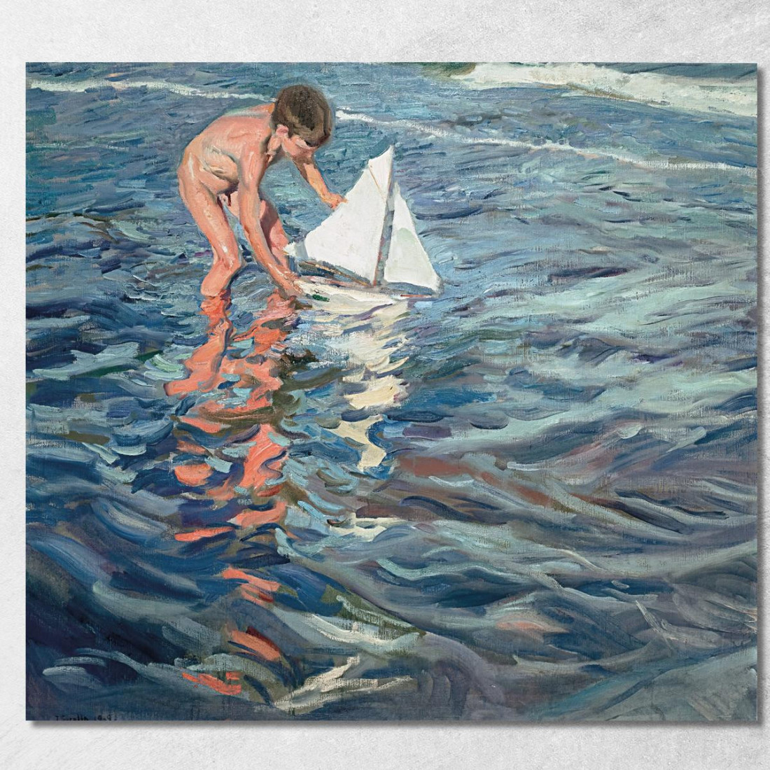 La Piccola Barca A Vela Joaquín Sorolla jsr108 quadro stampato su tela La Piccola Barca A Vela Joaquín Sorolla jsr108 quadro stampato su tela