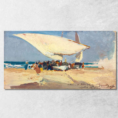 Il Ritorno Della Cattura. Valencia Beach Joaquín Sorolla jsr110 quadro stampato su tela