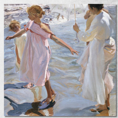 Tempo Per Un Bagno A Valencia Joaquín Sorolla jsr114 quadro stampato su tela