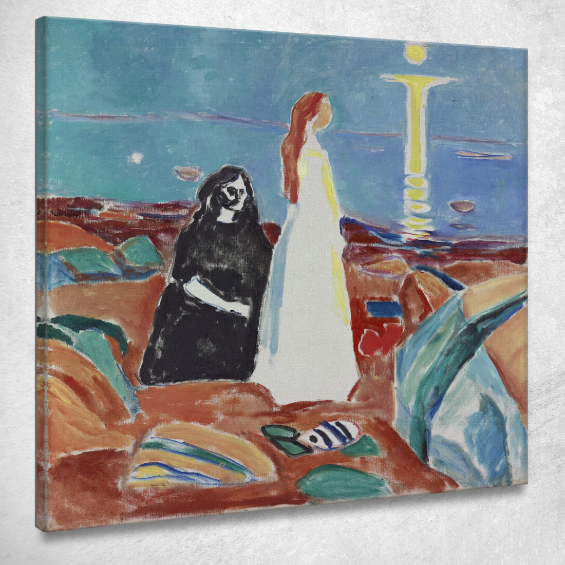 Due Donne Sulla Riva 2 Edvard Munch em378 quadro stampato su tela Due Donne Sulla Riva 2 Edvard Munch em378 quadro stampato su tela