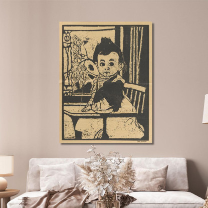 Bambino Nella Testa Dei Bambini Del Seggiolone Léon Spilliaert lsp59 quadro stampato su tela