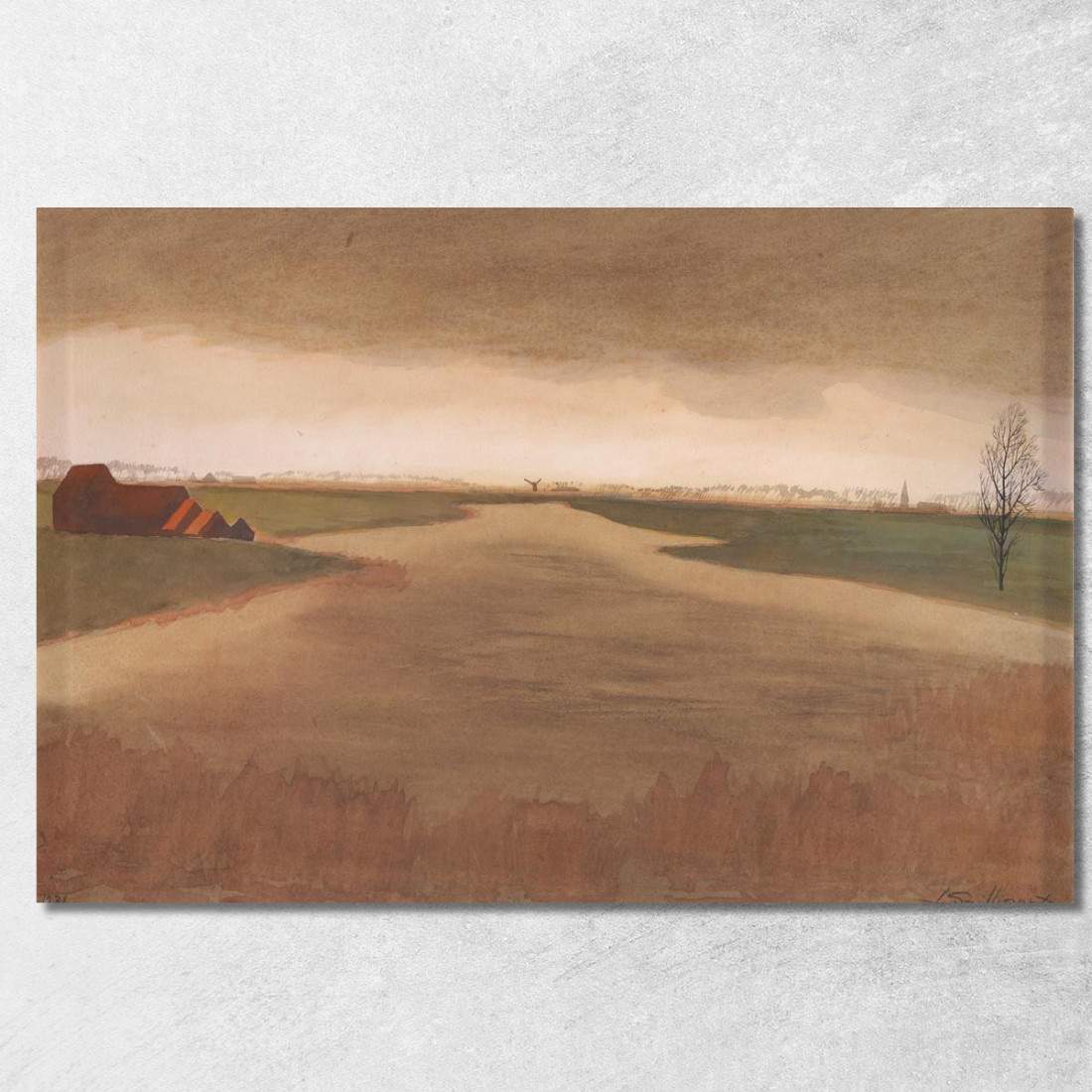 Paesaggio Keignaertkreek A Zandvoorde Léon Spilliaert lsp70 quadro stampato su tela Paesaggio Keignaertkreek A Zandvoorde Léon Spilliaert lsp70 quadro stampato su tela