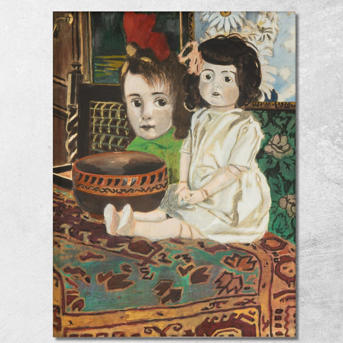 Bambina Con La Bambola All'Interno Del Pittore Léon Spilliaert lsp88 quadro stampato su tela Bambina Con La Bambola All'Interno Del Pittore Léon Spilliaert lsp88 quadro stampato su tela