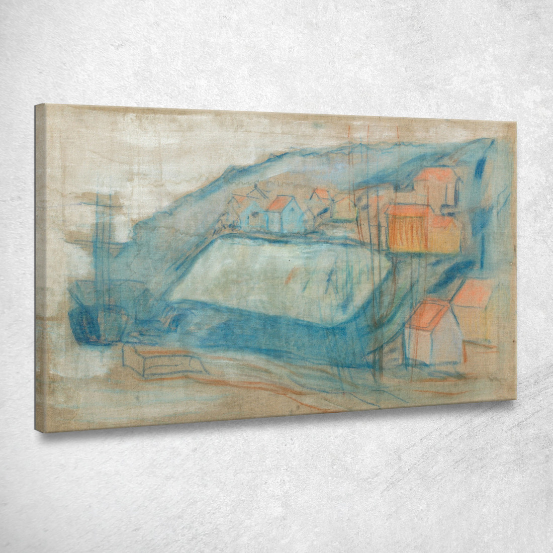 Villaggio In Riva Al Mare Edvard Munch em386 quadro stampato su tela Villaggio In Riva Al Mare Edvard Munch em386 quadro stampato su tela