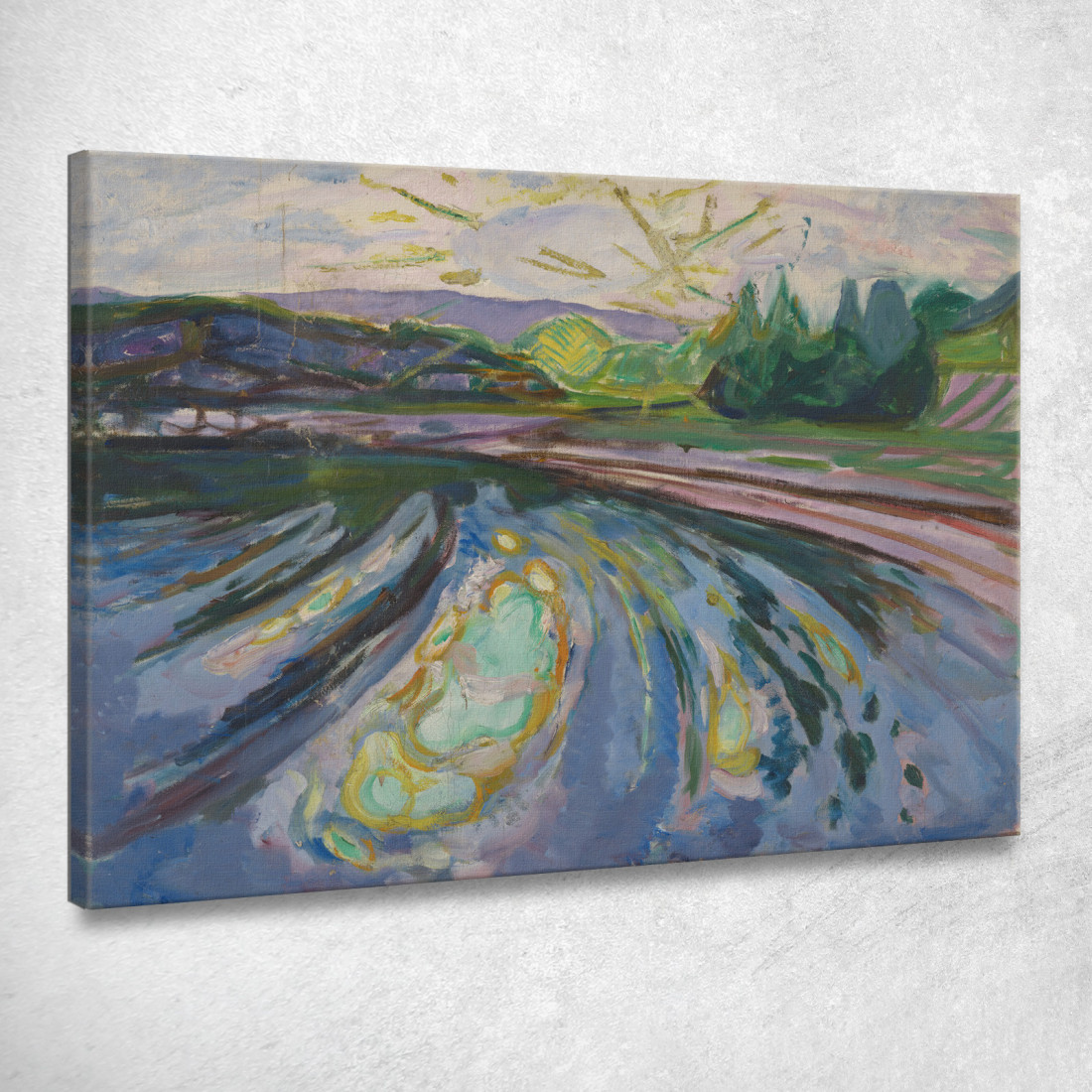 Onde Contro La Riva Edvard Munch em388 quadro stampato su tela Onde Contro La Riva Edvard Munch em388 quadro stampato su tela