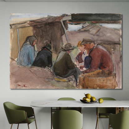 Pescatori In Riva Al Mare Magnus Enckell mek17 quadro stampato su tela