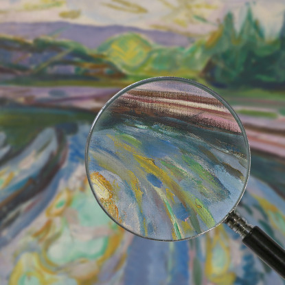 Onde Contro La Riva Edvard Munch em388 quadro stampato su tela