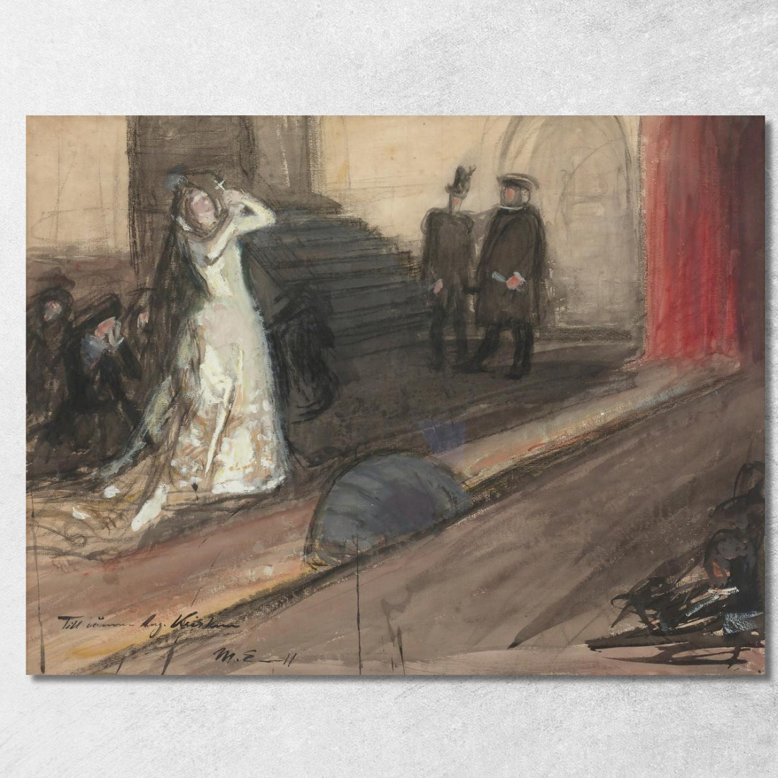 Scena Teatrale Ida Aalberg Nel Ruolo Di Maria Stuart Magnus Enckell mek78 quadro stampato su tela Scena Teatrale Ida Aalberg Nel Ruolo Di Maria Stuart Magnus Enckell mek78 quadro stampato su tela