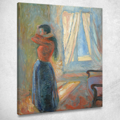 Donna Che Si Guarda Allo Specchio Edvard Munch em401 quadro stampato su tela