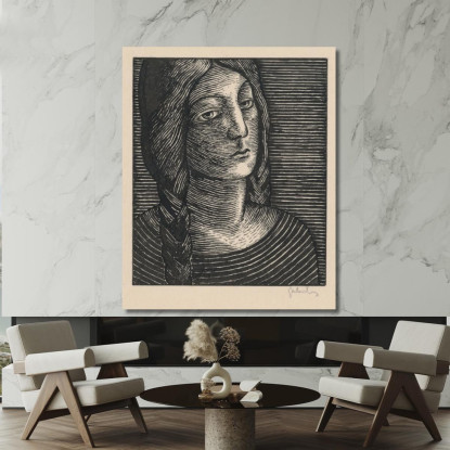 Testa Di Donna Con Lunghe Trecce Mikuláš Galanda mgl44 quadro stampato su tela
