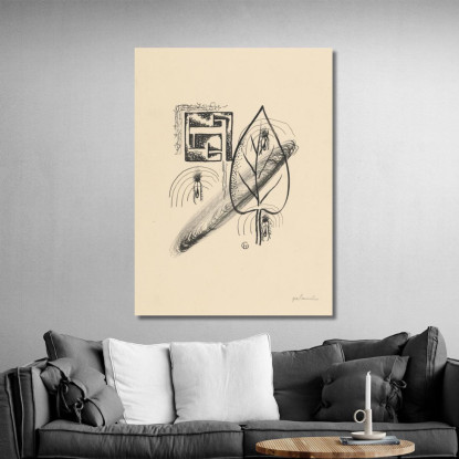 Lettere Dalla Serie Poesie Nei Disegni Mikuláš Galanda mgl55 quadro stampato su tela