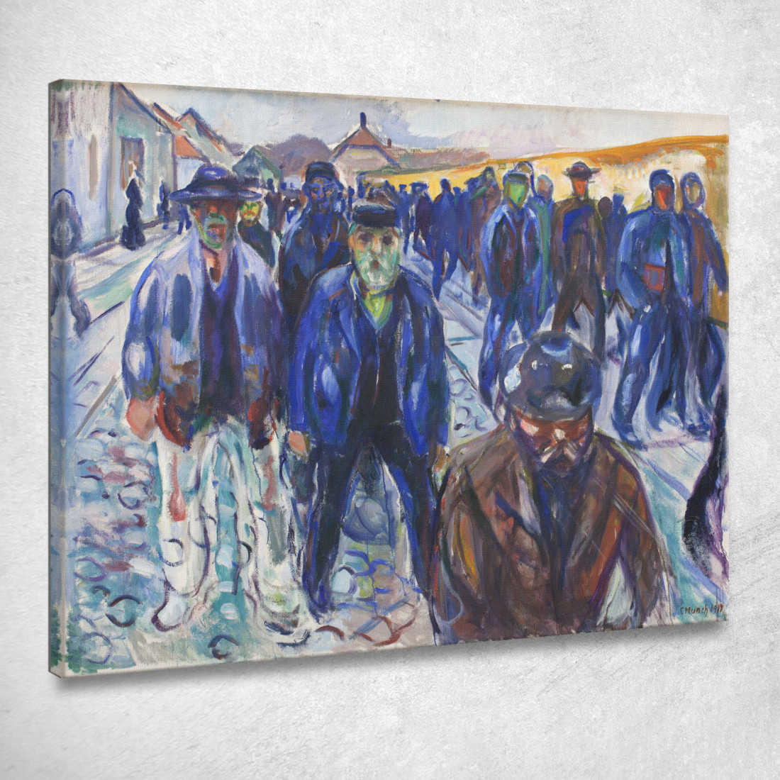 Lavoratori Sulla Strada Di Casa Edvard Munch em409 quadro stampato su tela Lavoratori Sulla Strada Di Casa Edvard Munch em409 quadro stampato su tela