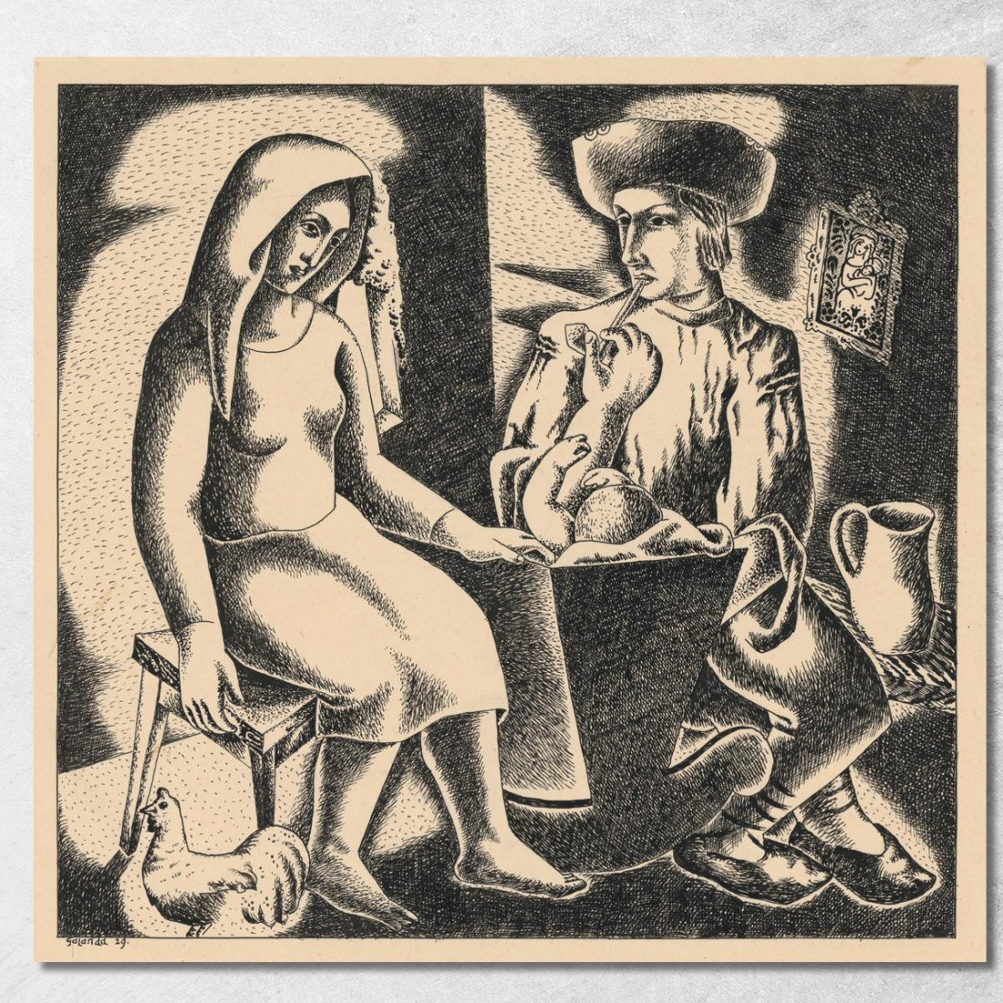 Famiglia Slovacca Mikuláš Galanda mgl103 quadro stampato su tela Famiglia Slovacca Mikuláš Galanda mgl103 quadro stampato su tela