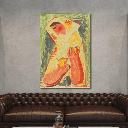 Donna Con Frutta Mikuláš Galanda mgl144 quadro stampato su tela