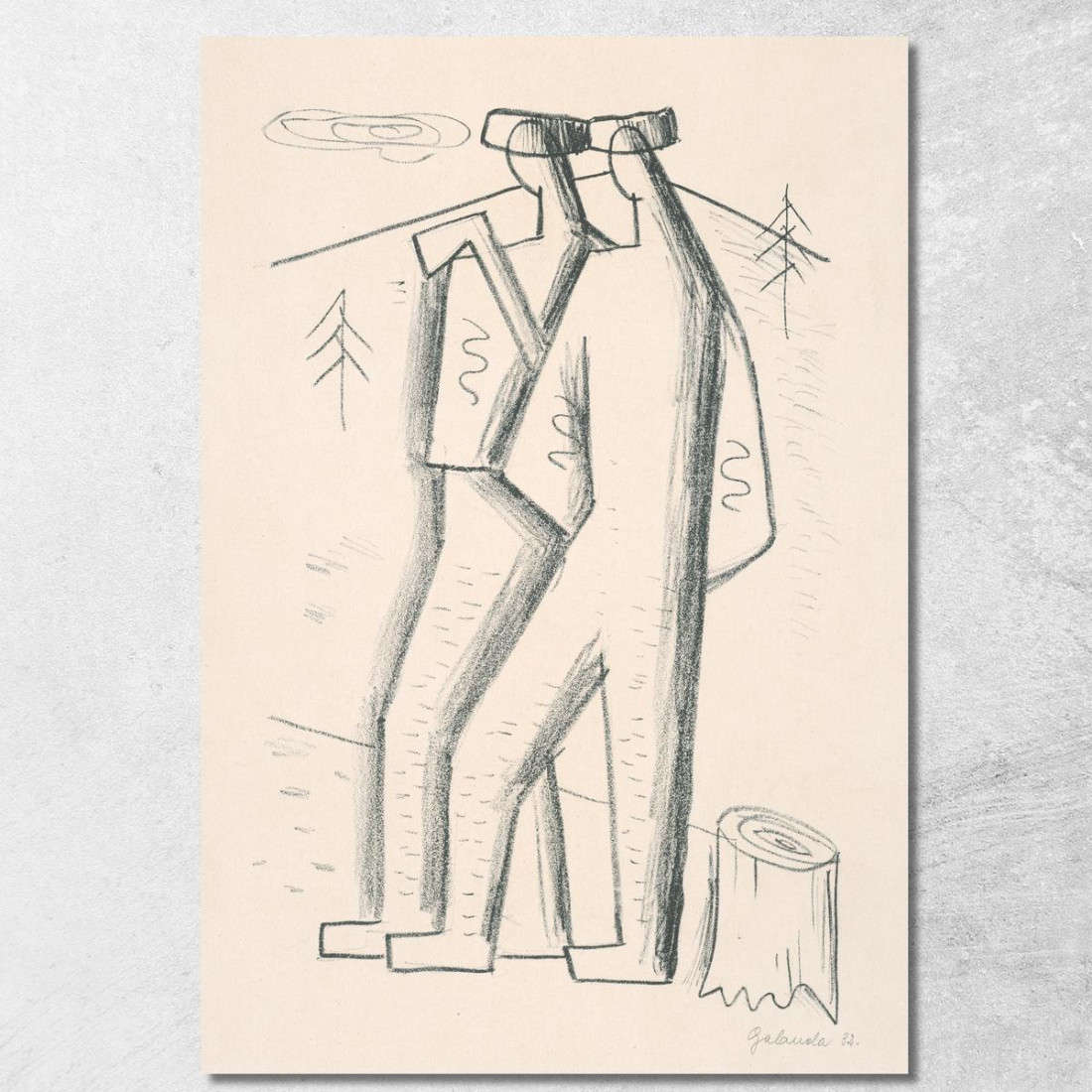 Taglialegna Mikuláš Galanda mgl149 quadro stampato su tela Taglialegna Mikuláš Galanda mgl149 quadro stampato su tela