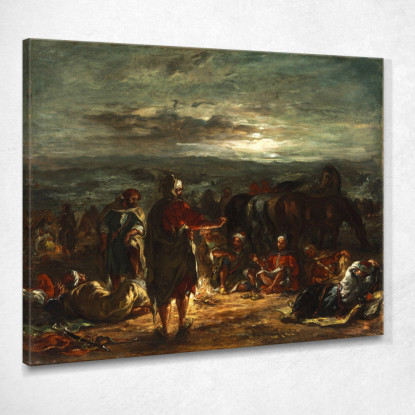 Un Accampamento Arabo Di Notte Eugène Delacroix edx8 quadro stampato su tela