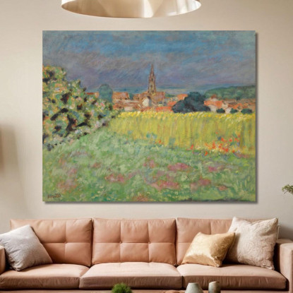 Il Campo Di Grano Davanti Alla Chiesa Pierre Bonnard pbn29 quadro stampato su tela