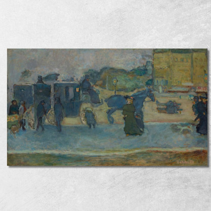 Les Deux Fiacres Boulevard Des Batignolles Pierre Bonnard pbn38 quadro stampato su tela