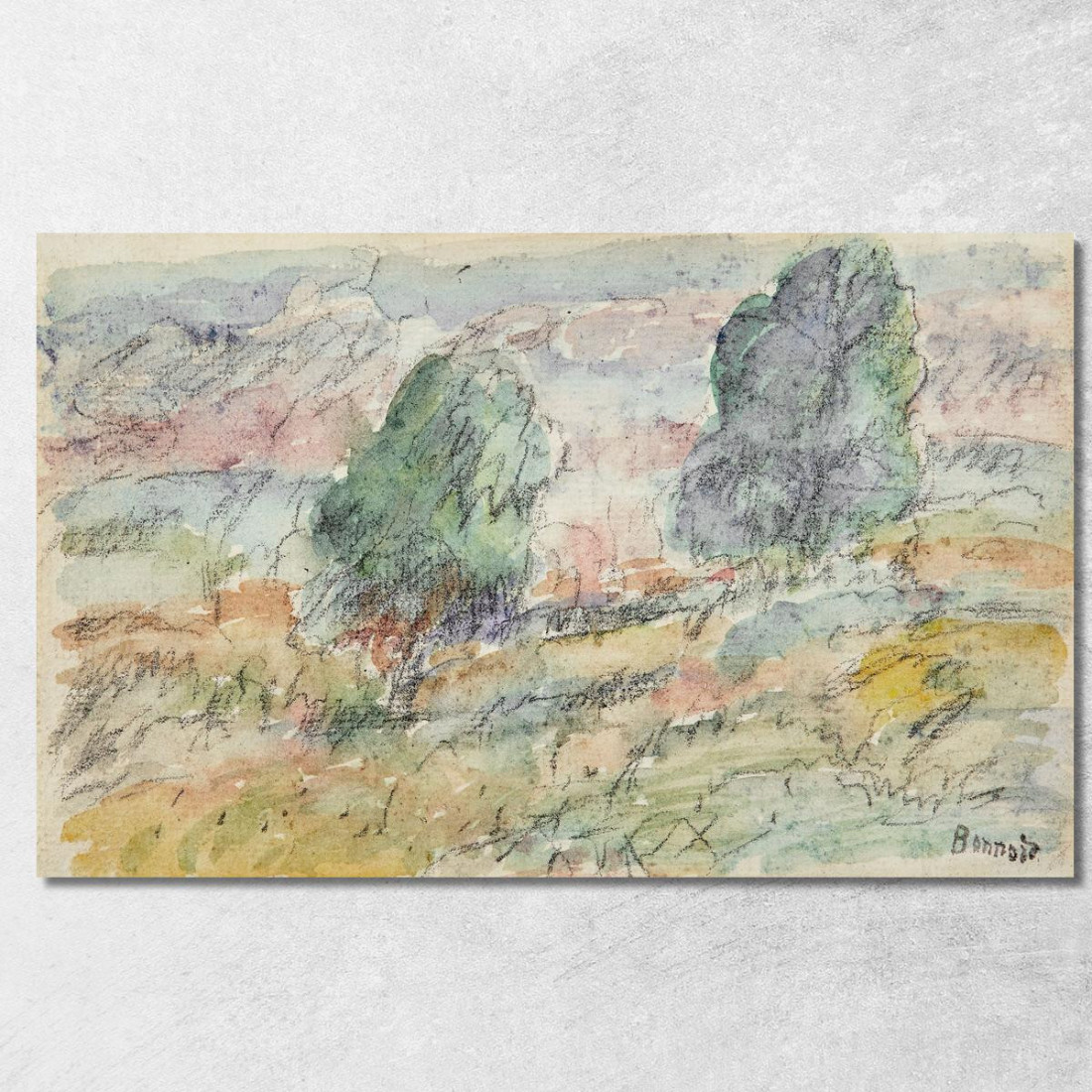 Paesaggio Di Vernon Pierre Bonnard pbn53 quadro stampato su tela Paesaggio Di Vernon Pierre Bonnard pbn53 quadro stampato su tela