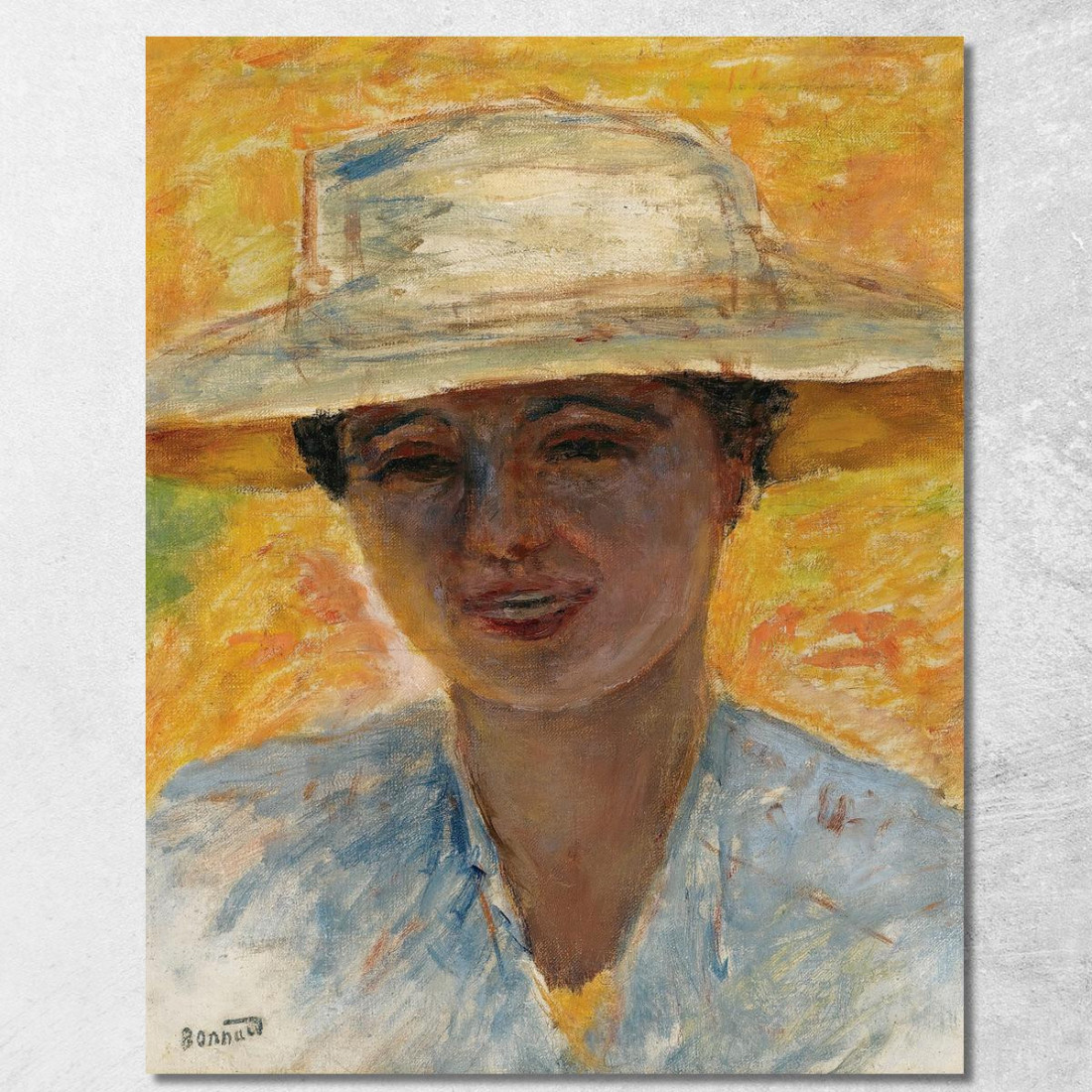 Ritratto Di Donna Con Un Grande Cappello Pierre Bonnard pbn57 quadro stampato su tela Ritratto Di Donna Con Un Grande Cappello Pierre Bonnard pbn57 quadro stampato su tela