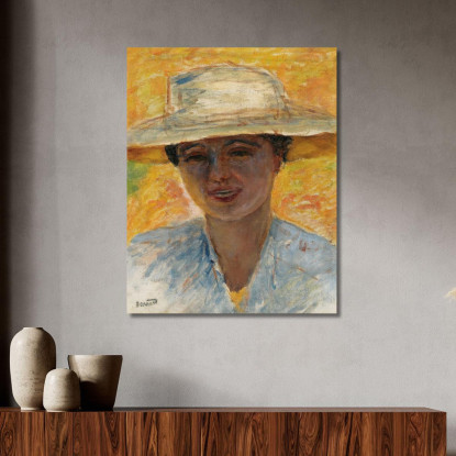 Ritratto Di Donna Con Un Grande Cappello Pierre Bonnard pbn57 quadro stampato su tela