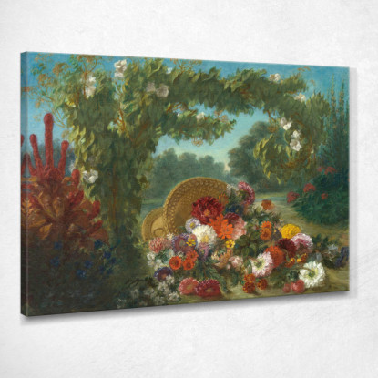 Cesto Di Fiori 2 Eugène Delacroix edx15 quadro stampato su tela