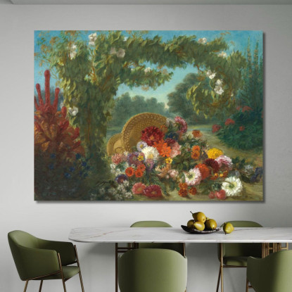 Cesto Di Fiori 2 Eugène Delacroix edx15 quadro stampato su tela