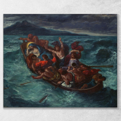 Cristo Addormentato Durante La Tempesta Eugène Delacroix edx17 quadro stampato su tela
