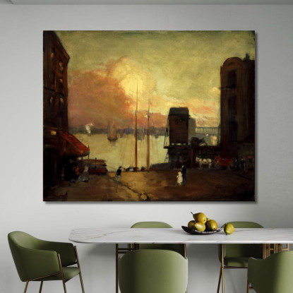 Nubi Cumuliformi East River Robert Henri rhn13 quadro stampato su tela