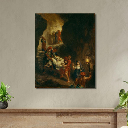 Cristo Portato Giù Al Sepolcro Eugène Delacroix edx18 quadro stampato su tela