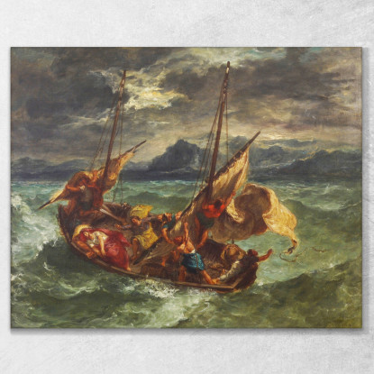 Cristo Sul Mare Di Galilea 1854 Eugène Delacroix edx20 quadro stampato su tela