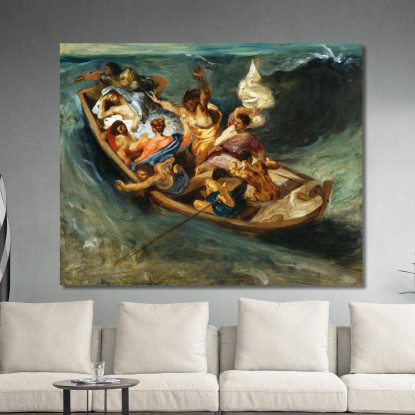 Cristo Sul Mare Di Galilea 1841 Eugène Delacroix edx21 quadro stampato su tela