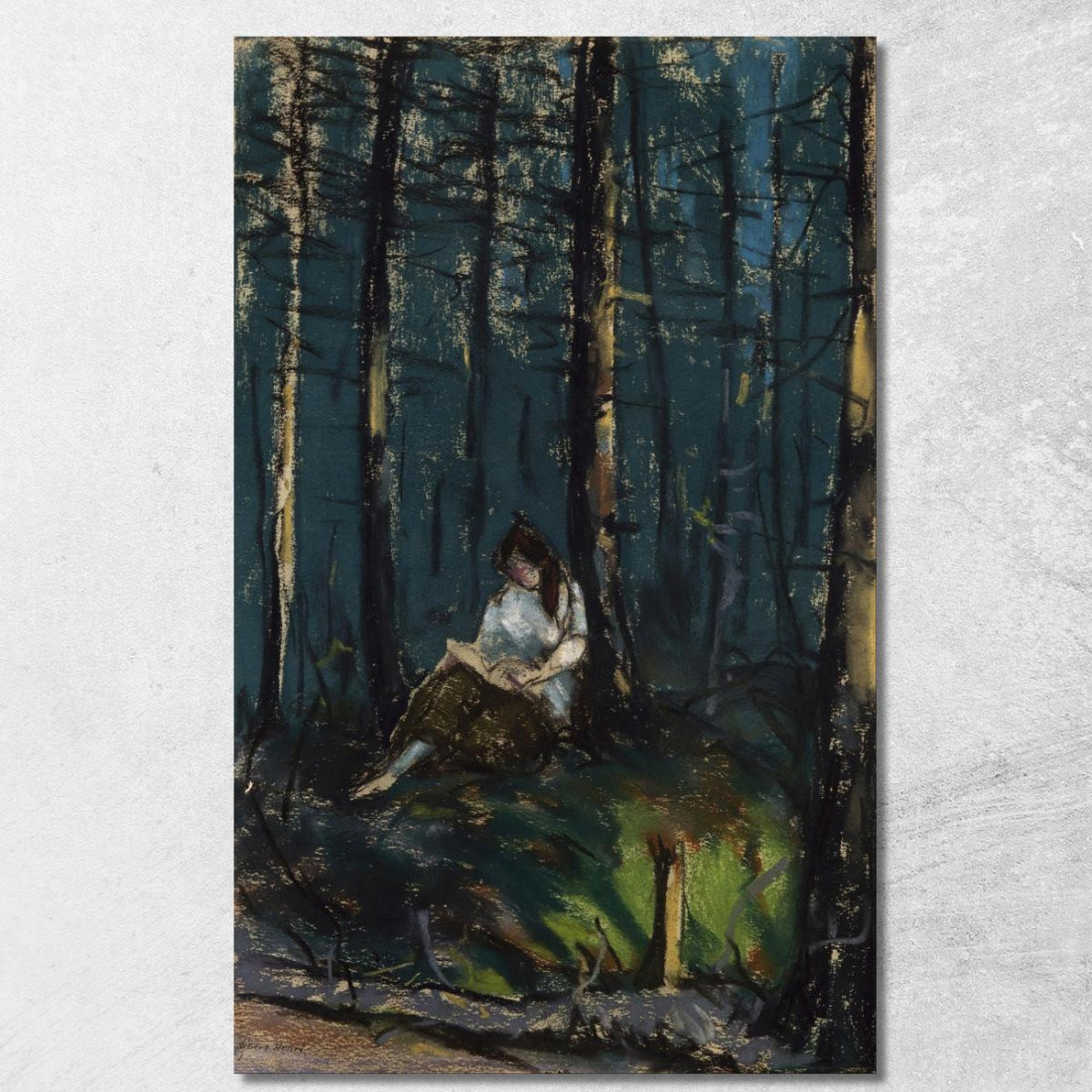 Il Lettore Nella Foresta Robert Henri rhn70 quadro stampato su tela Il Lettore Nella Foresta Robert Henri rhn70 quadro stampato su tela