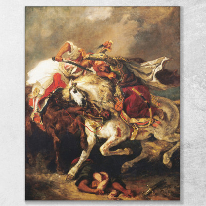 Combattimento Comune Del Giaour E Del Pascià Eugène Delacroix edx25 quadro stampato su tela