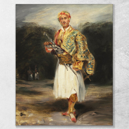 Conte Demetrio Del Palatino In Costume Di Suliot Eugène Delacroix edx26 quadro stampato su tela