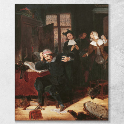 Don Chisciotte Nella Sua Biblioteca Eugène Delacroix edx31 quadro stampato su tela
