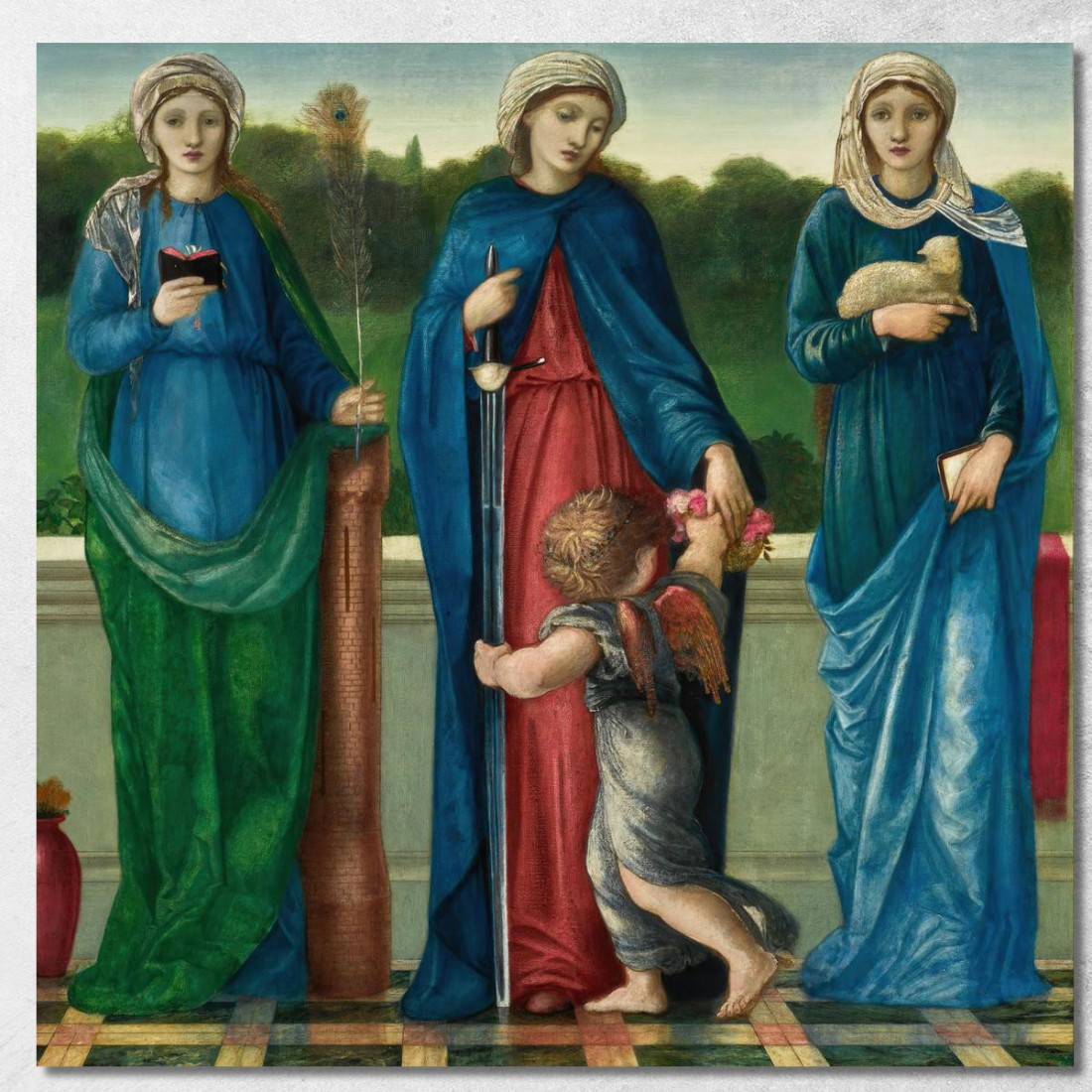 Santa Barbara Santa Dorotea E Sant'Agnese Sir Edward Coley Burne-Jones ecb61 quadro stampato su tela Santa Barbara Santa Dorotea E Sant'Agnese Sir Edward Coley Burne-Jones ecb61 quadro stampato su tela