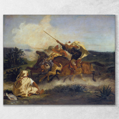 Fantasia Arabe Eugène Delacroix edx38 quadro stampato su tela