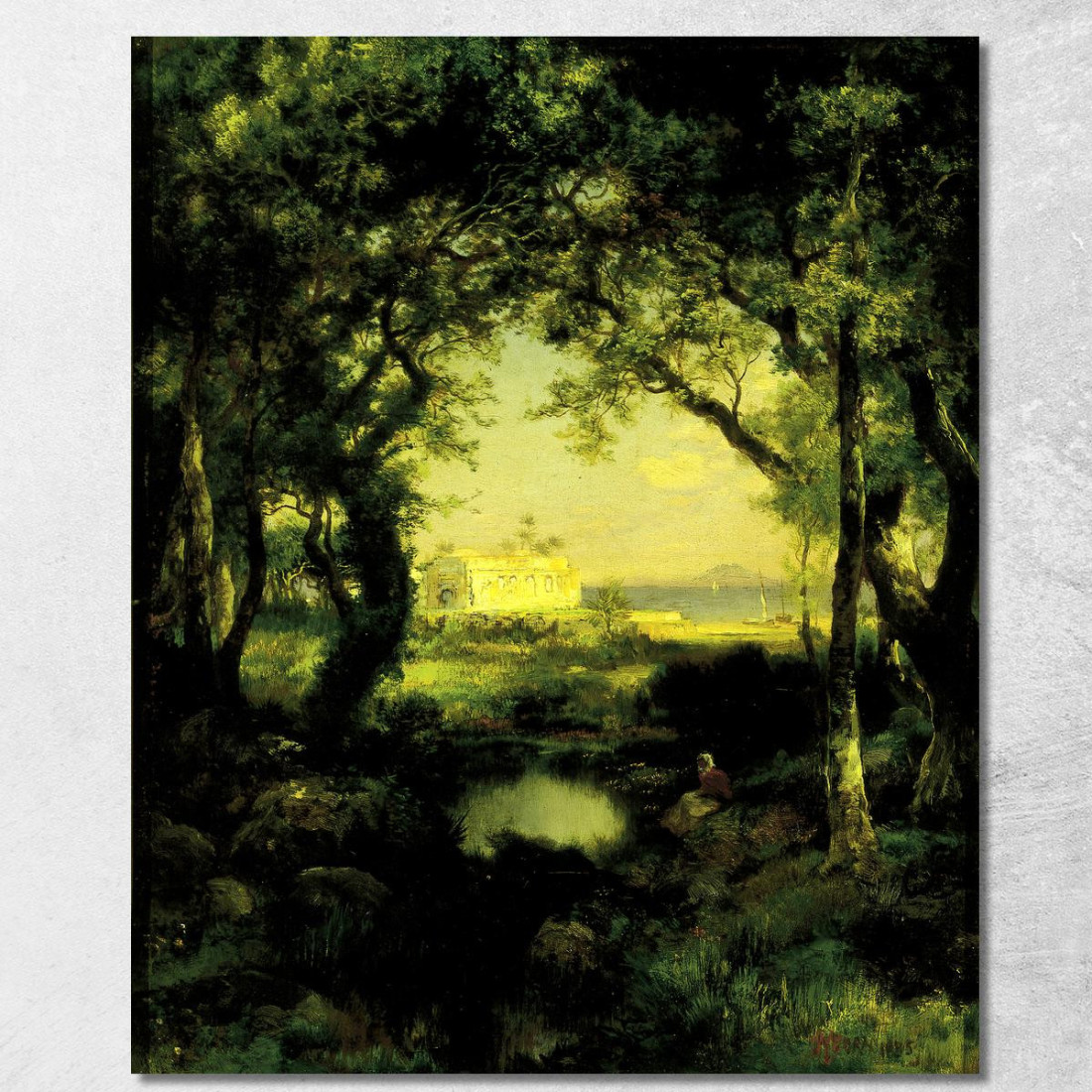 Una Hacienda Messicana Sul Lago Cuitzeo Thomas Moran tmr2 quadro stampato su tela Una Hacienda Messicana Sul Lago Cuitzeo Thomas Moran tmr2 quadro stampato su tela