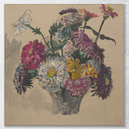 Fiori Eugène Delacroix edx41 quadro stampato su tela