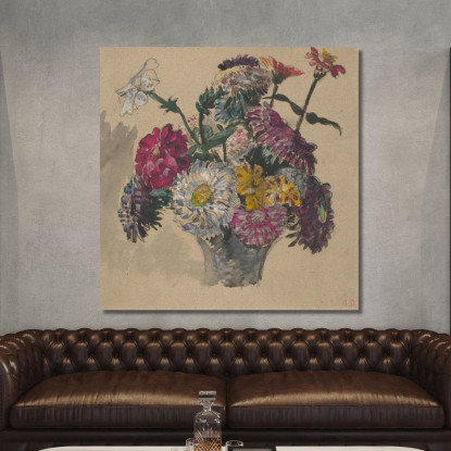 Fiori Eugène Delacroix edx41 quadro stampato su tela